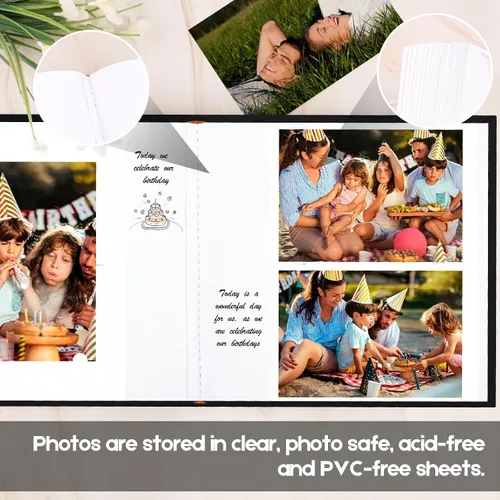 Miniatura 6 de Álbum de fotos de 4 x 6 pulgadas, 240 fotos con espacio de escritura, cubierta de lino con ventana frontal, 240 fotos horizontales y verticales de 4
