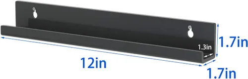 Miniatura 3 de NIUBEE Soporte de pared de acrílico para discos de vinilo (montaje perforado, negro)