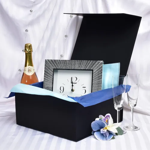 Miniatura 6 de Prime Line Packaging Cajas de regalo de Navidad, cajas de regalo navideñas con tapas para regalos, caja de regalo grande negra para envoltura