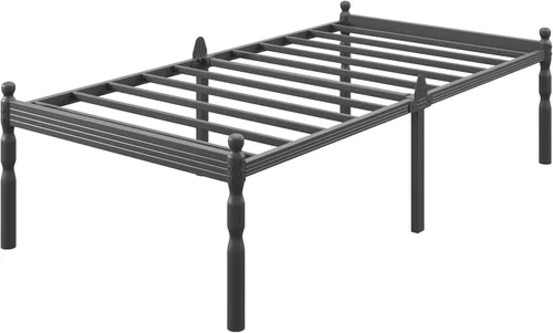 Miniatura 6 de Base de cama individual XL de 18 pulgadas con tapón deslizante para colchón, marco de cama individual XL con estilo vintage, listones de acero