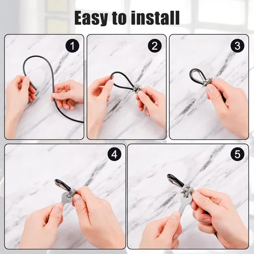 Miniatura 5 de NQEUEPN Cable de polea de fitness de 196 pulgadas, cables de repuesto ajustables para gimnasio en casa, sistema de poleas, cuerda de alambre