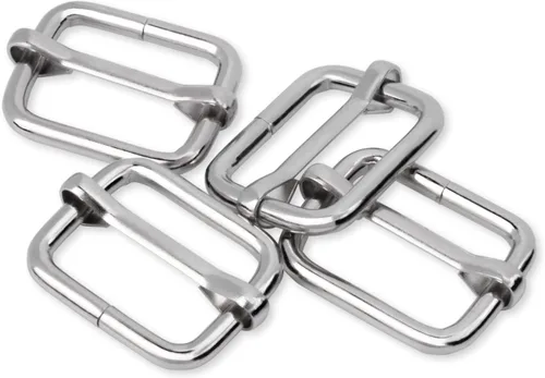 Miniatura 37 de CooBigo Paquete de 25 hebillas deslizantes ajustables de metal de 1 pulgada, ajustador rectangular Tri-Glide, deslizador de correa de tirantes