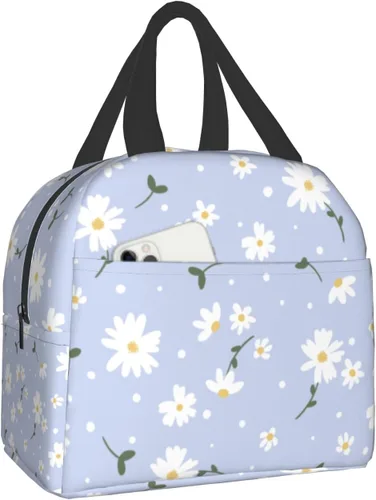 Miniatura 11 de Nerxy Lonchera a cuadros de búfalo azul, moderna, 8 x 5 x 8.5 pulgadas, suave bolsa de almuerzo para mujeres, niños, adultos, trabajo, escuela