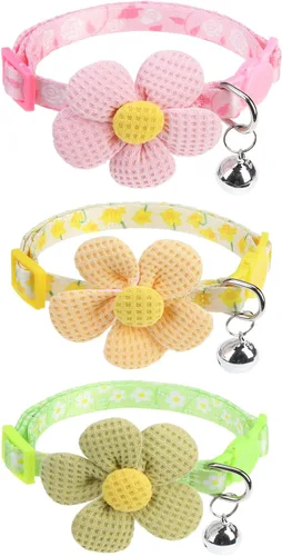 Miniatura 24 de PUPTECK Collar de gato con campanas, collar de gatito ajustable para niñas y niños pequeños, cachorro, conejito, bonito accesorio de disfraz