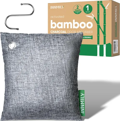 Miniatura 11 de Absorbedor de olores de carbón activado, paquete de 8 con ganchos, eliminador de olores naturales para olores fuertes, bolsas purificadoras de aire