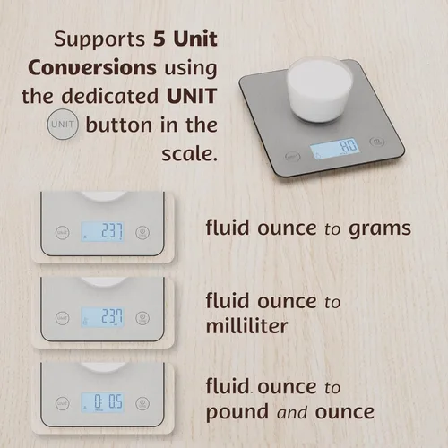 Miniatura 5 de Báscula inteligente de alimentos para preparación de comidas con calculadora nutricional, rastreador de macro de calorías, báscula digital de cocina