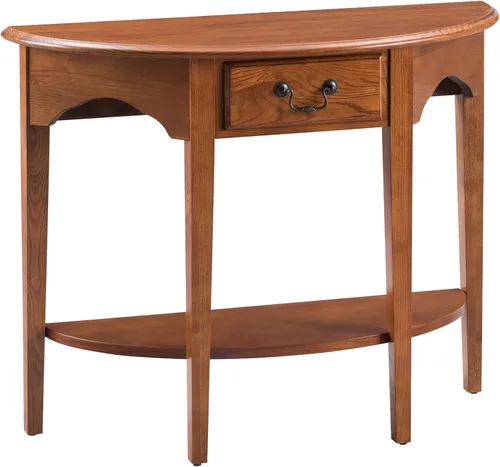 Miniatura 13 de Leick Home Mesa de Consola Mission, Madera Maciza, 1 Cajón de Almacenamiento, Estante de Exhibición Inferior, Profundidad Estrecha, Fácil Montaje