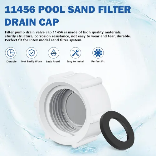 Miniatura 7 de 11456 Tapa de válvula de drenaje de piscina compatible con bombas de filtro de arena Intex, tapa de drenaje de bomba de piscina para piscina sobre