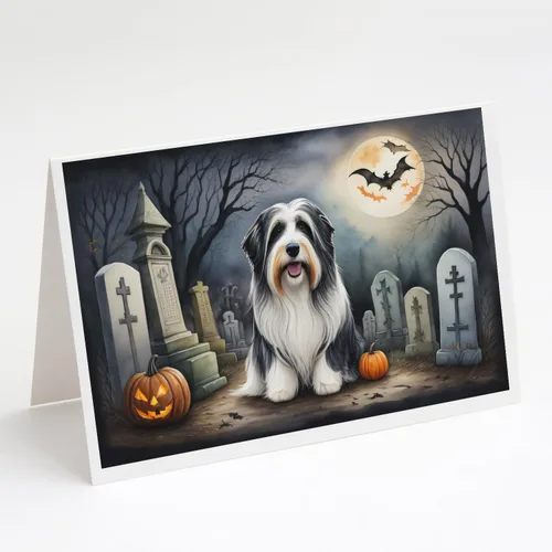 Miniatura 16 de Caroline's Treasures DAC2018GCA7P - Tarjetas de felicitación y sobres de Halloween espeluznantes de Border Collie, paquete de 8 tarjetas en blanco