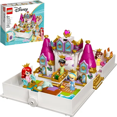 LEGO Disney Ariel, Belle, Cenicienta y Tiana's Storybook Adventures 43193 Juguete de construcción para niños; nuevo 2021 (130 piezas)