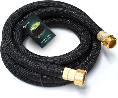 Miniatura 8 de persevere Extensión de manguera de jardín de 0.8 pies, adaptador de manguera de agua flexible, manguera de conector corto con tubo espiral integrado