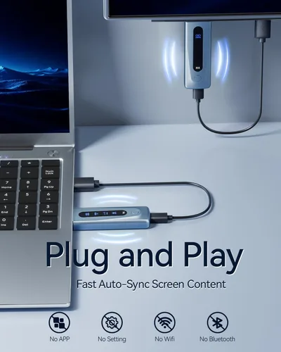 Miniatura 8 de 2025 Transmisor y Receptor HDMI Inalámbrico Actualizado 328FT/100M, Kit de Extensor HDMI Inalámbrico 5G+2.4G Portátil de Conectar y Usar