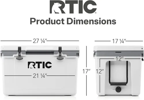 Miniatura 5 de RTIC Refrigerador duro ultraligero de 52 cuartos de galón con aislamiento portátil para playa, bebidas, bebidas, campamento, picnic, pesca, barco