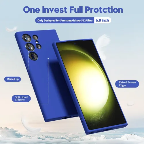 Miniatura 3 de oakxco Funda para teléfono Samsung Galaxy S22 Ultra de silicona líquida, bonita funda delgada y delgada de goma suave de TPU para mujeres y niñas