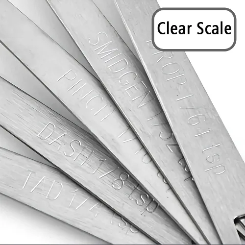Miniatura 3 de 2 piezas 1/4 cucharadita (1/4 tsp, 1.25 ml, Tad) Cuchara de medición única pequeña, pequeñas cucharas de medida de acero inoxidable individuales
