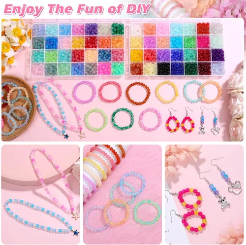Miniatura 6 de shynek 2800 cuentas de cristal de 6 mm para pulseras, 56 colores de cuentas de cristal para hacer joyas, pulseras y manualidades DIY