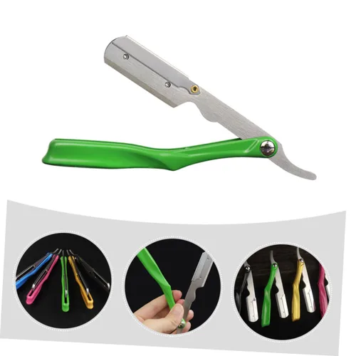 Miniatura 8 de Beavorty 2 unids mango ergonómico Barber Razor Blade Holder Barber Shop Blade Holder para el hogar