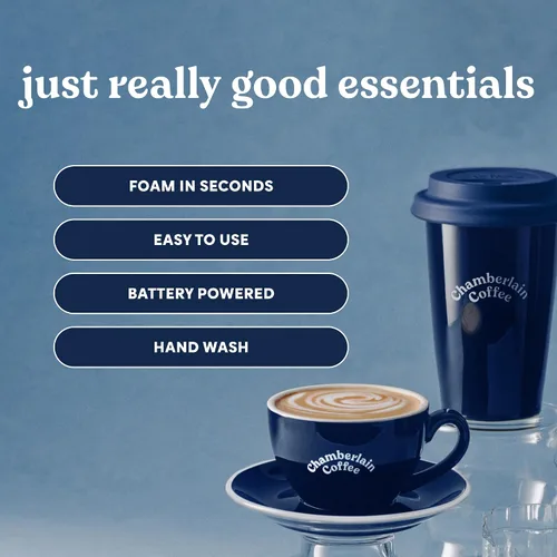Miniatura 4 de Chamberlain Coffee Espumador de leche de mano para café, matcha y chocolate caliente, fabricante de espuma eléctrica portátil, mezclador de bebidas