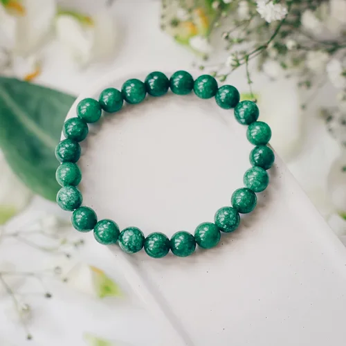 Miniatura 140 de Crystal Vibe Pulseras de cuentas de 0.315 in para mujeres y hombres, pulseras de cristal con piedras preciosas naturales, tamaño elástico ajustable
