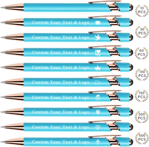 Miniatura 12 de Bolígrafos personalizados a granel, bolígrafos personalizados con nombre/logotipo en ambos lados, regalo de tinta negra, bolígrafo grabado con lápiz