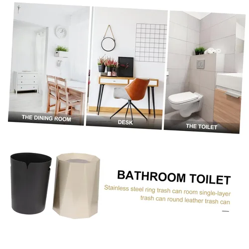 Miniatura 4 de Cabilock Bote de basura de diseño moderno para la oficina en casa, versátil, simple, elegante, para sala de estar, dormitorio, baño, cocina, compacto