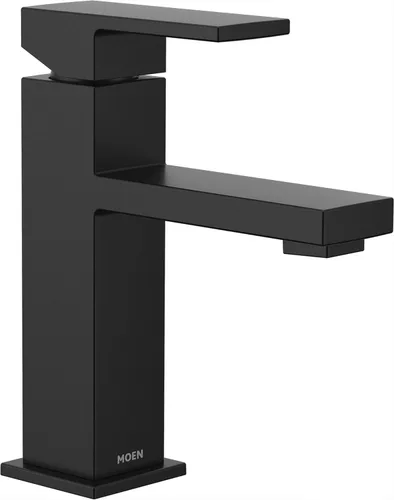 Miniatura 11 de Moen Revyl - Grifo cromado de un solo agujero con una manija para fregadero de baño moderno con plato de cubierta opcional y montaje de desagüe