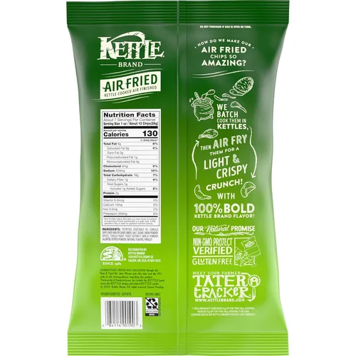 Miniatura 3 de Kettle Brand Papas fritas, chips de caldera jalapeño fritas al aire, bolsa de 6.5 onzas