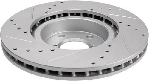 Miniatura 5 de Juego de rotores de freno de rendimiento delantero, con revestimiento en G de alta calidad, perforados y ranurados compatibles con Subaru Impreza