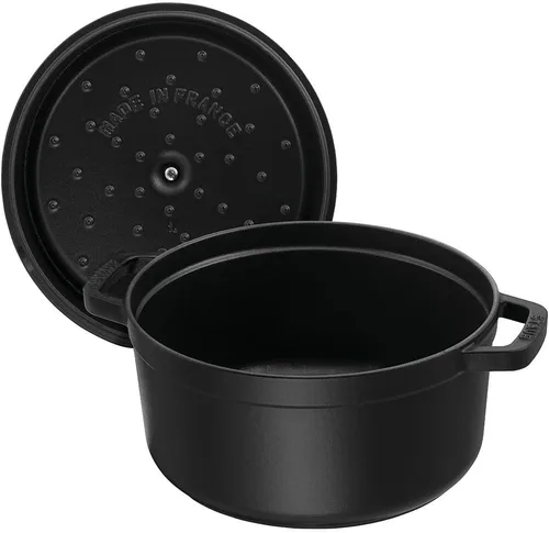 Miniatura 3 de Staub La Cocotte Redonda 40509-480 Pico Cocotte Redonda Negra 16 cm Pequeña, Fundición de Manos, Olla Esmaltada, Compatible con Inducción, Producto