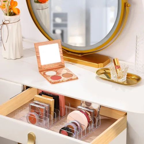 Miniatura 5 de Luxspire Organizador de sombra de ojos acrílica, paquete de 2 organizadores de cajones de maquillaje, organizador de paleta de maquillaje cosmético