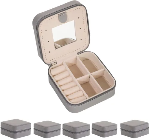 Miniatura 7 de KElofoN Estuche de viaje para joyas Caja de viaje para joyas Organizador de joyas de viaje Pequeño estuche organizador de joyas para niñas y mujeres
