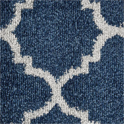 Miniatura 5 de SAFAVIEH Amherst Collection Alfombra Decorativa - 2'3" x 5', Azul Marino & Beige, Diseño Marroquí de Enrejado, Sin Desprendimiento y Fácil Cuidado