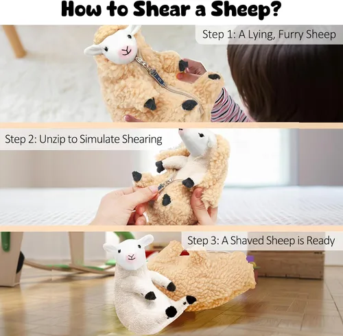 Miniatura 5 de AGRIMONY Lindos Animales de Peluche de Oveja Rapada, Pequeños Peluches Kawaii de Cordero, Juguetes de Peluche, Regalos Divertidos para Pascua San