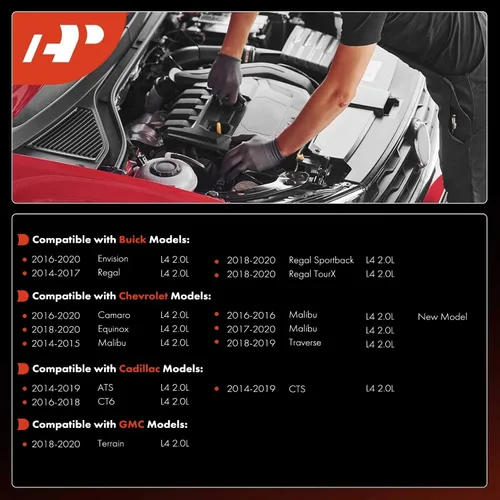 Miniatura 2 de A-Premium 4 bujías de platino iridio compatibles con vehículos Buick, Cadillac, Chevrolet y GMC - Envision, Regal, ATS, CT6, CTS, Equinox, Malibu