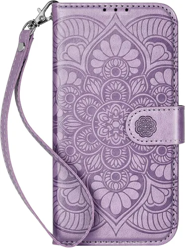 Miniatura 9 de Funda tipo cartera para iPhone 13, [Bloqueo RFID] con 3 ranuras para tarjetas con ranura para tarjeta de crédito, cubierta protectora magnética
