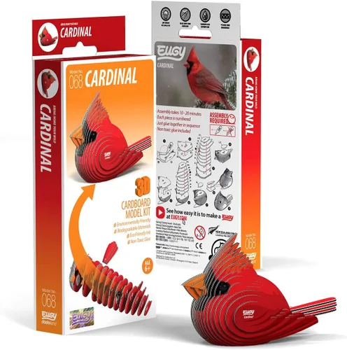 Miniatura 2 de EUGY 068 Cardinal - Rompecabezas de papel 3D ecológico [nuevo sello]