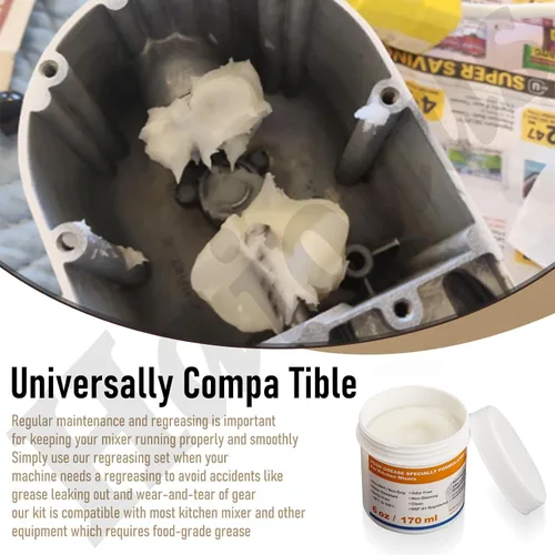 Miniatura 7 de Grasa de grado alimenticio de 6 onzas para batidoras de pie de cocina, hecha con juntas 4162324, 9709511, Wp4162324, para batidora de pie de cocina