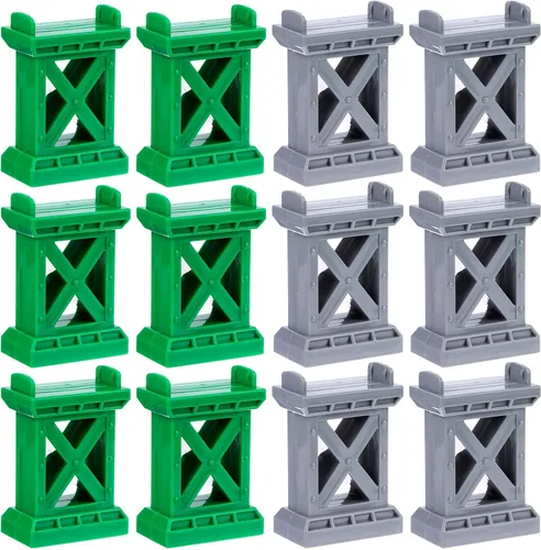 Miniatura 8 de 6 piezas de puente de tren, pilar de vía, accesorios de ferrocarril de varios niveles, soportes elevados, bloques de alto nivel, compatibles