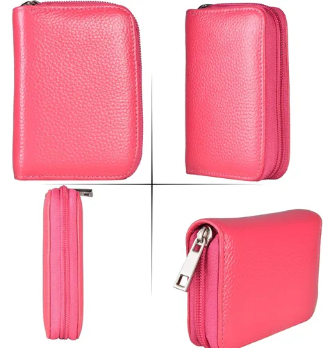 Miniatura 5 de Easyoulife billetera para tarjetas de crédito de cuero auténtico con espacio para 26 tarjetas