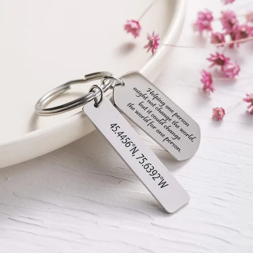Miniatura 2 de Llavero para parejas con texto en inglés "Drive Safe I Need You Here With Me", llavero personalizado para novio, marido, padre, regalos