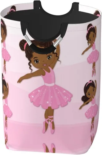 Cesta de almacenamiento para ropa sucia negra afroamericana, para juguetes, organizador de ropa, para el hogar, baño, dormitorio, guardería, 52 l