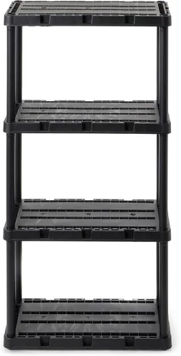 Miniatura 15 de Gracious Living Knect-A-Shelf - Paquete de 3 estantes de almacenamiento ligeros, organizador ventilado de 3 estantes para el hogar, garaje, sótano