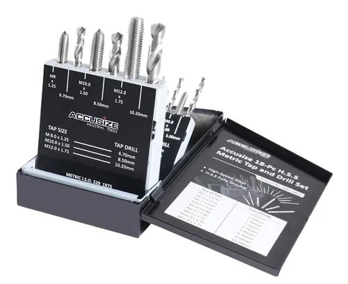 Miniatura 8 de Accusize Industrial Tools Juego de taladro y desbarbe de 18 piezas, H.S.S. métrico, 0001-0052