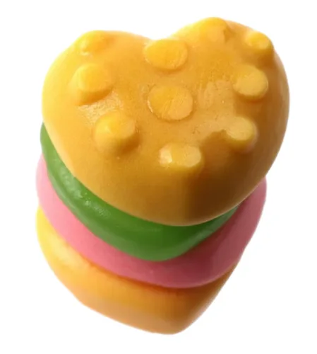 Miniatura 4 de Patties de cangrejo con forma de corazón de Bob Esponja, 22 unidades, gomitas envueltas individualmente, calcomanías para intercambio de regalos