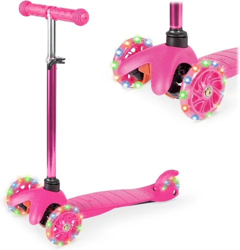 Miniatura 9 de Best Choice Products Patinete Mini para niños con ruedas iluminadas, altura ajustable con barra en T, freno de pie - Negro