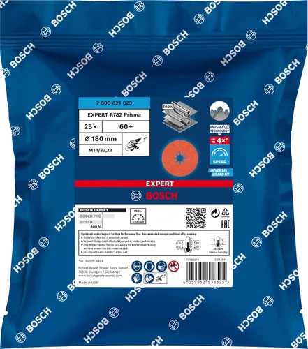 Miniatura 2 de Bosch Professional 2608621829 - Disco de lijado de fibra cerámica Prisma R782
