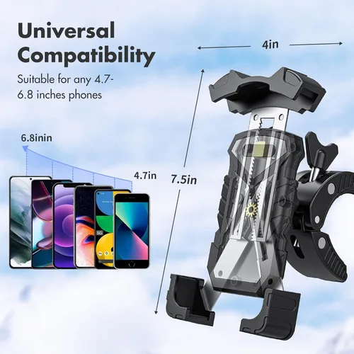 Miniatura 3 de Soporte universal para teléfono para carrito de golf, soporte ajustable para teléfono de bicicleta para manubrios compatible con iPhone 14, 13, 12