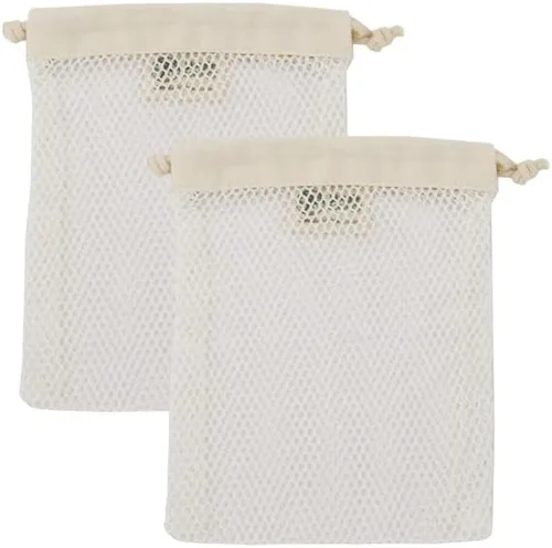 Simple Ecology Bolsa de lavandería de malla de algodón orgánico; bolsas de lavado a máquina para delicadas, lencería y prendas, tamaño XS, paquete