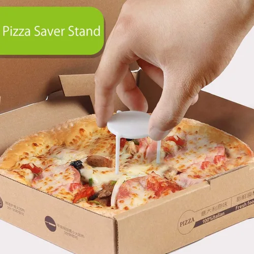 Miniatura 3 de Toyvian 100pcs soporte blanco plástico pizza trípode pila para restaurante contenedor pizza cajas