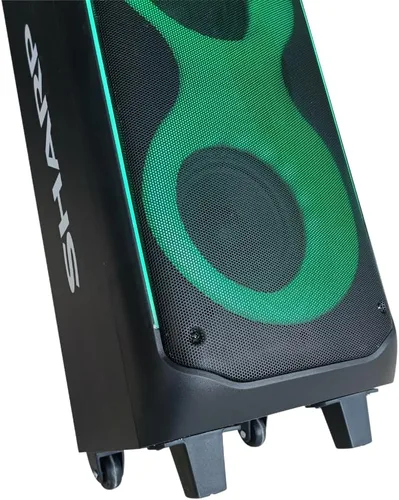 Miniatura 4 de Sistema de altavoces de fiesta Sharp PS-935 con micrófono - Altavoz portátil Bluetooth - ¡Asa y ruedas estilo maleta! Tonos neutros